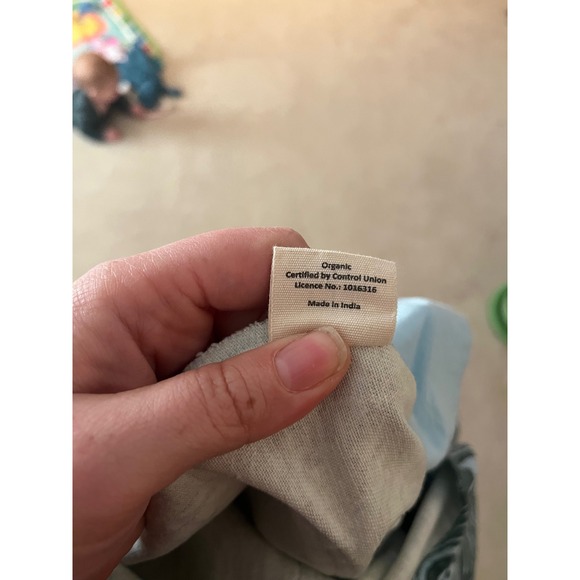 Lucy & Yak NWT Easton Dungarees Swirl Print Organic Cotton Teal Green- Size 6L - Picture 9 of 10